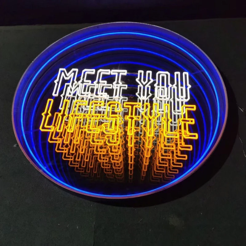 Led Neon Mirror Customized Led Strip Infinite Neon Indoor and Outdoor Sign infinity mirror led