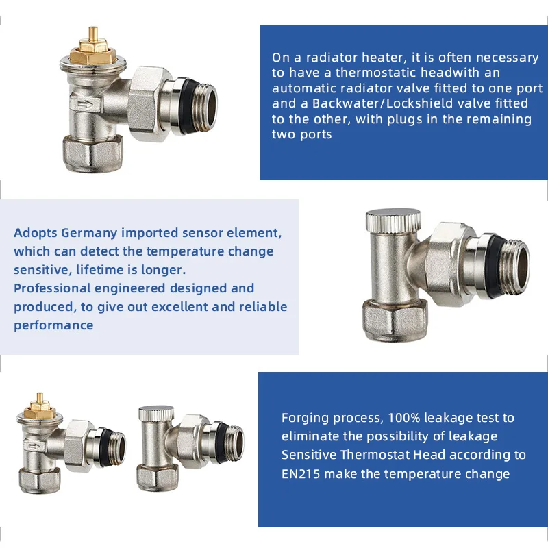 Threaded self-sealing waterproof angel floor heating pex radiator valve