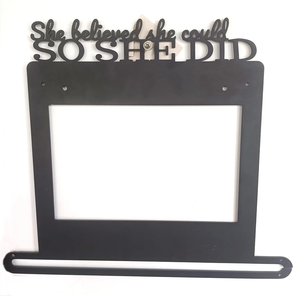 Spot  soshedid metal black Race number plate medal display Hanging race medal display stand