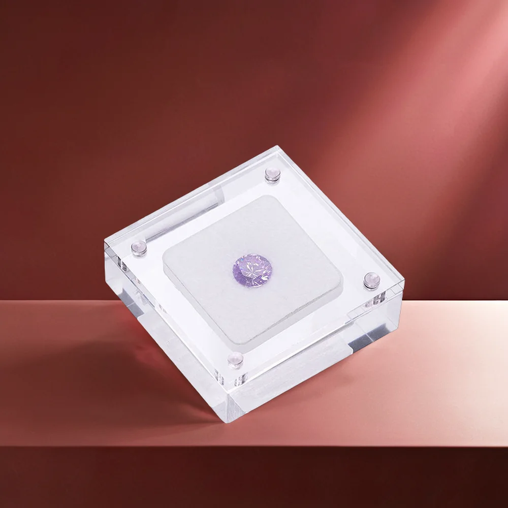 Double Sided Acrylic Magnet Diamond Display Box Jewelry Storage Case