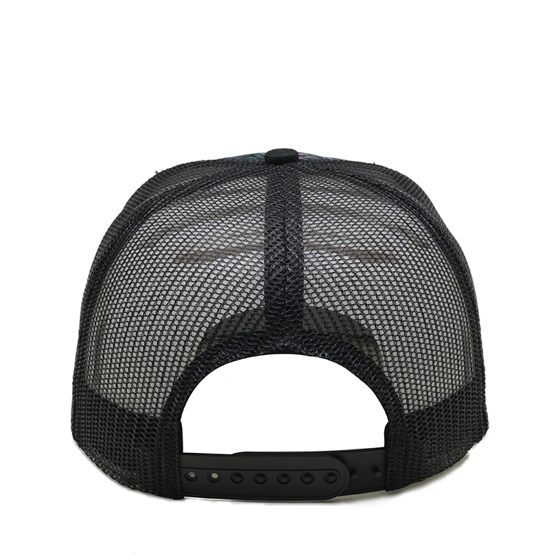 High Quality Sublimation Flat Brim Mesh Trucker Cap With Flat Peek