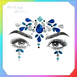 Rhinestone Mermaid Face Jewels Tattoo Body Stickers Crystal Tears Gem Stones Bindi  Face Jewels Tattoo Temporary Stickers