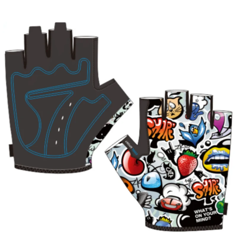 
Manufacturer customized 2020 fashion children half finger cycling gloves comfort abrasion resistance bicycle sports gloves 