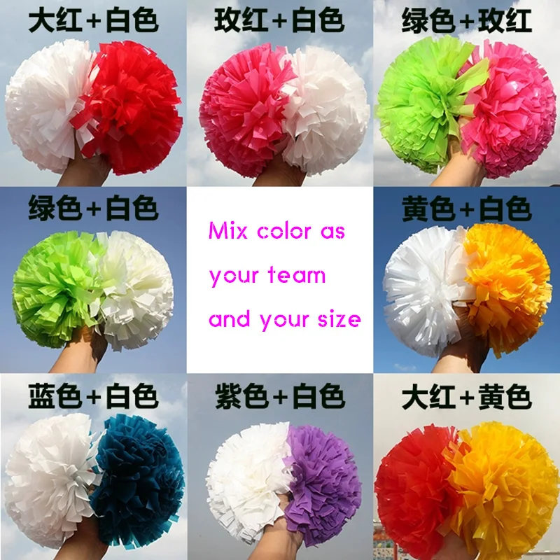 Fast delivery Best quality thick Material Plastic Mulit color 3.5inch Turquoise Baton hand cheer pom poms Purple