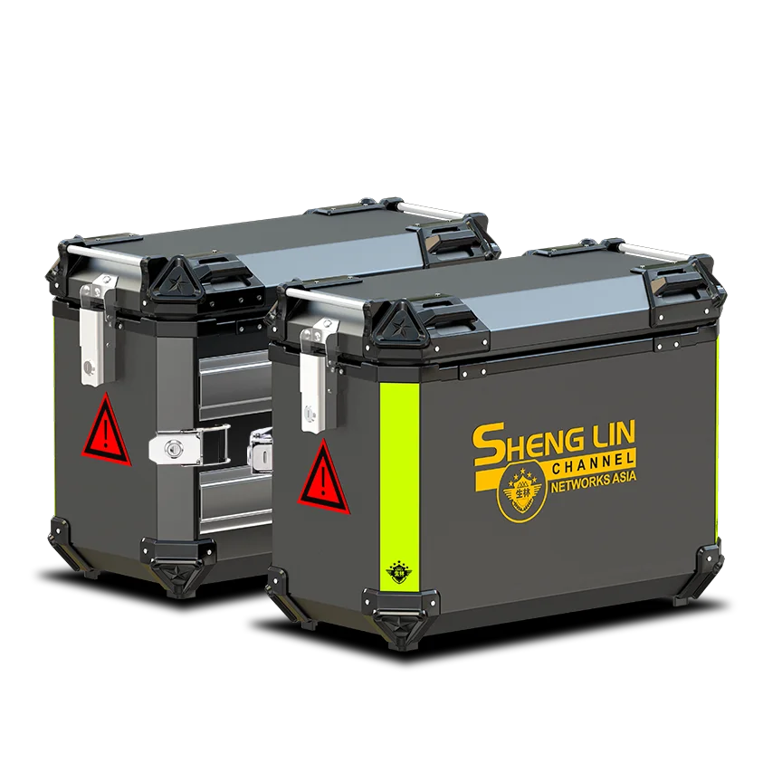 SHENGLIN 2021 39L Motorcycle Aluminium Side Pannier Bag Side Box Black Color