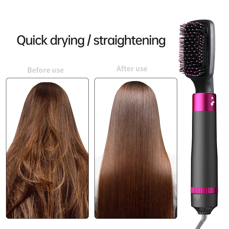 Electric Straightener Curler Hot Air Brush Blow Dryer Volumizer 5 in 1 Hair Styler 1200W Hair Dryer Brush Styling Toot Set