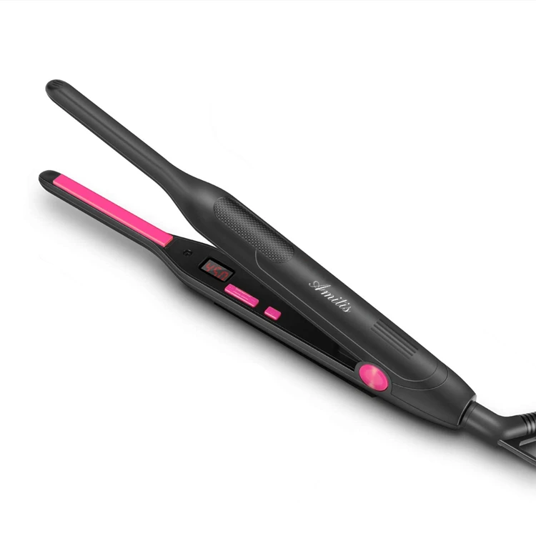 Amitis 2022 wholesale direct sale Thin Small  7 mm Titanium Plate 2 in 1 Curler Irons Hair Mini Hair Straightener