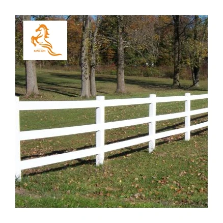 3 rail 1.7m high factory prices column embedded stable white black brown vinyl pvc pipe horse fence