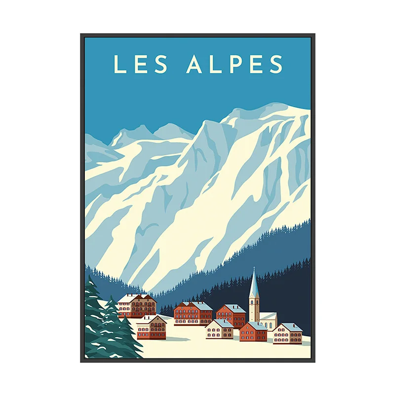 Les Alpes Art Print Poster Wall art Decor State Map Travel Poster Home Office Wall Decoration Bedroom Living Room Artwork