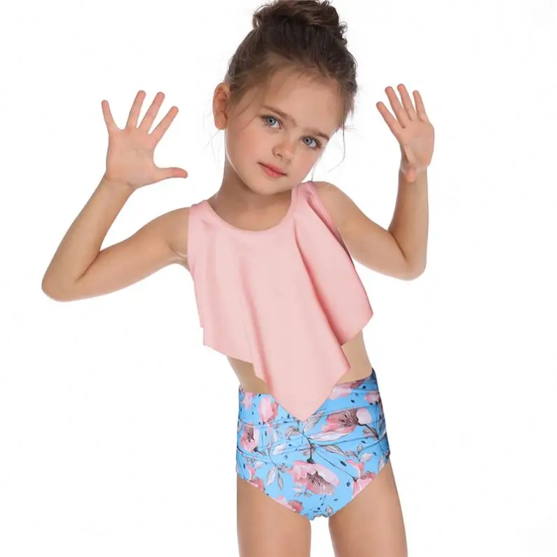 
Factory Price Two Piece Kids Transparent Baby Uv Swimwear Girl Swimsuit 