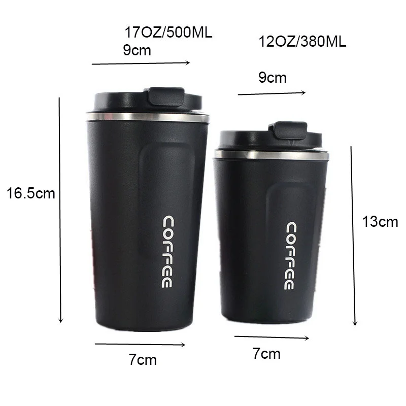 Double Wall 18/8 Stainless Steel Thermos Spill Proof Travel Cups 380ml 510ml Stainless Steel Vacuum Tea Coffee Travel Mug