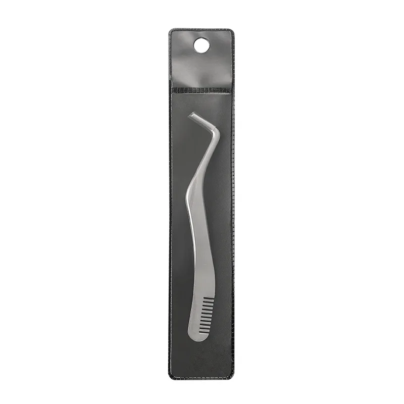 Pinky leem Wholesale Custom Laah Lash Las stainless steel Beauty tools private label pink eyebrow tweezers comb eyebrow clip