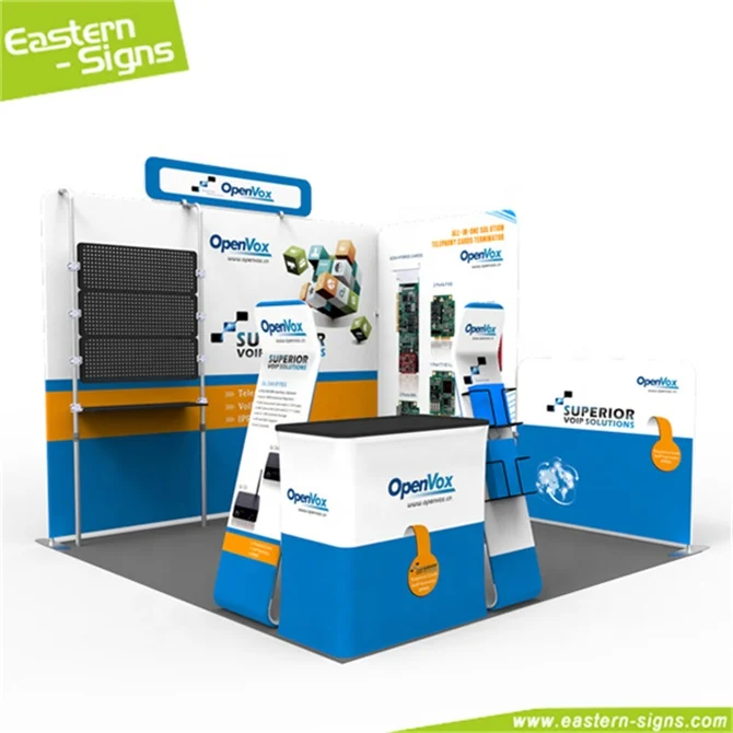 Easily install modular aluminum fabric 3x3 size trade show custom exhibition booth for display