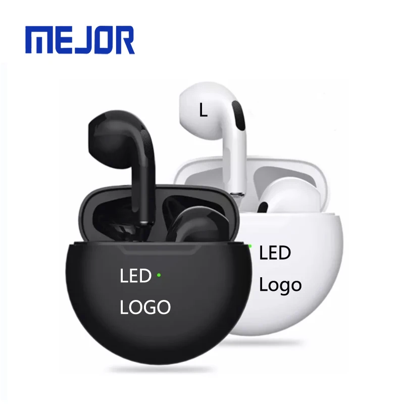 New BT Earbud Pro 6 wireless earphone 4 Round bass 5 Mini Sports Headset Pro6 TWS headphone