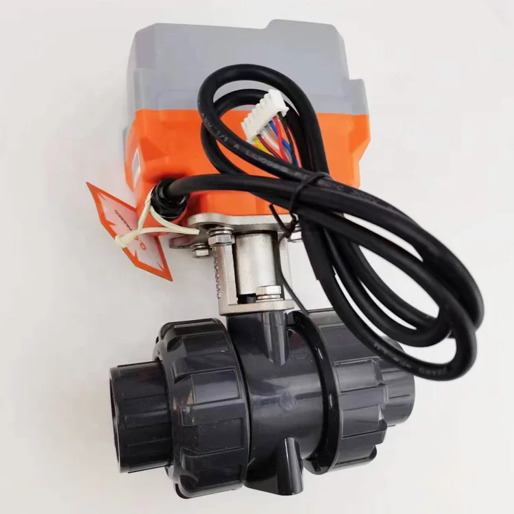 Electric and pneumatic actuator duplex Pvc plastic 2-way pneumatic control ball valve