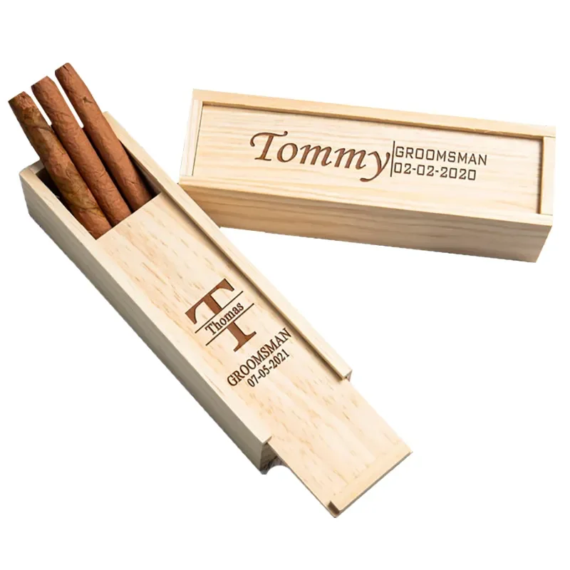 Wooden Empty Cigar Boxes with Sliding Lid
