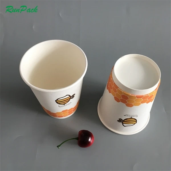 Hot Sale Tack Away Disposable Coffee Cups with Lid Wholesale Price Paper Cups Eco-Friendly 8oz 2oz