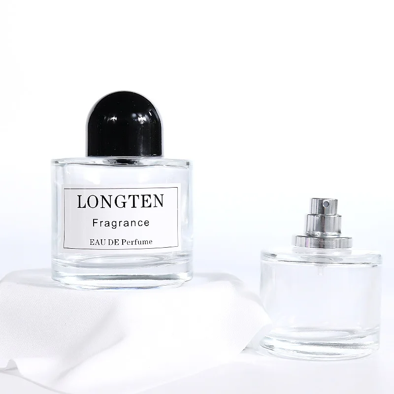 Wholesale Custom Logo Luxury Parfum Packaging Round Shape Empty Clear 30ml 50ml Spray Glass Perfume Bottles With Sprayer Pump Ca