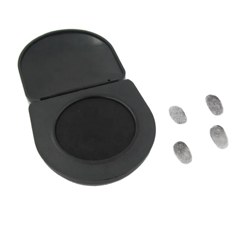 Portable size professional black fingerprint stamp pad thumb print pad