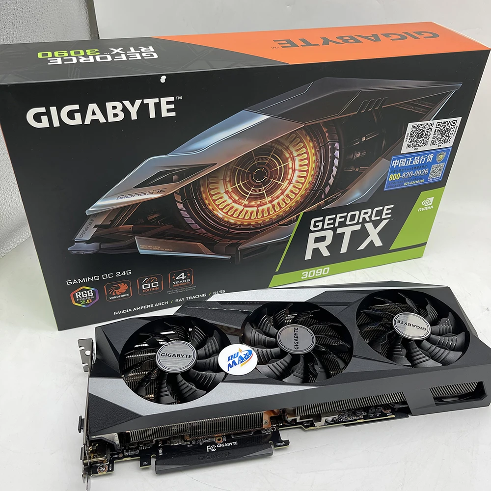 Rumax hot sale Gigabyte RTX 3090 24G OC gddr6 graphics card RTX 3090 gaming Graphics cards super 30 series for gaming