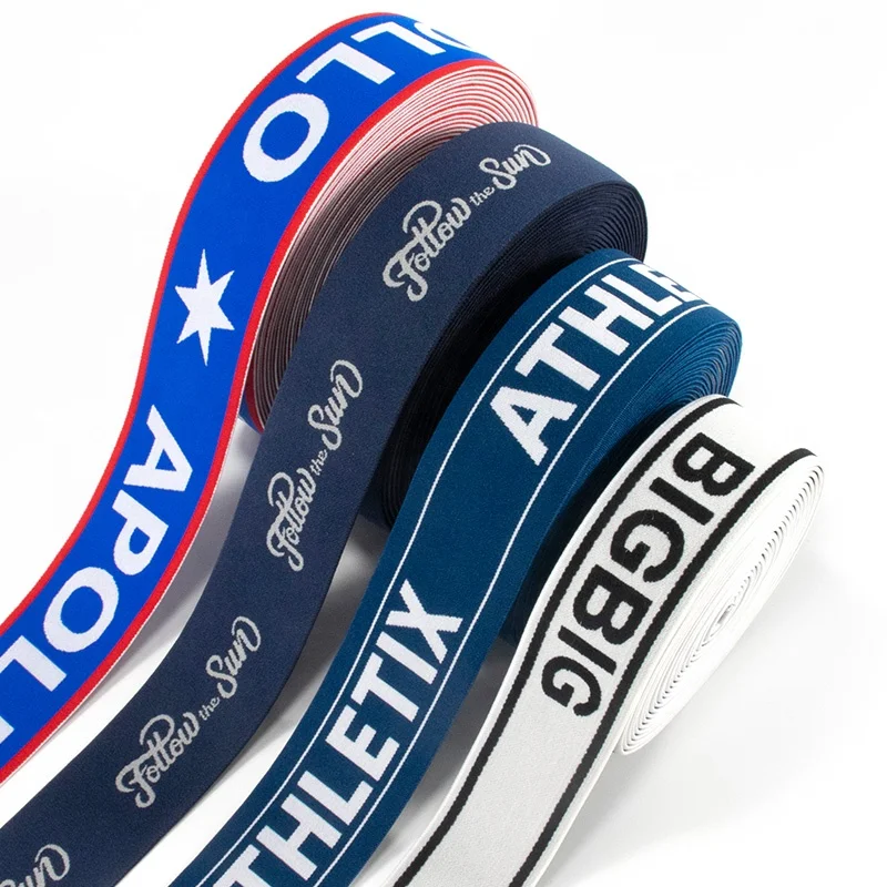 Custom designer polyester wide elastic sport underwear boxer waistband custom jacquard elastic