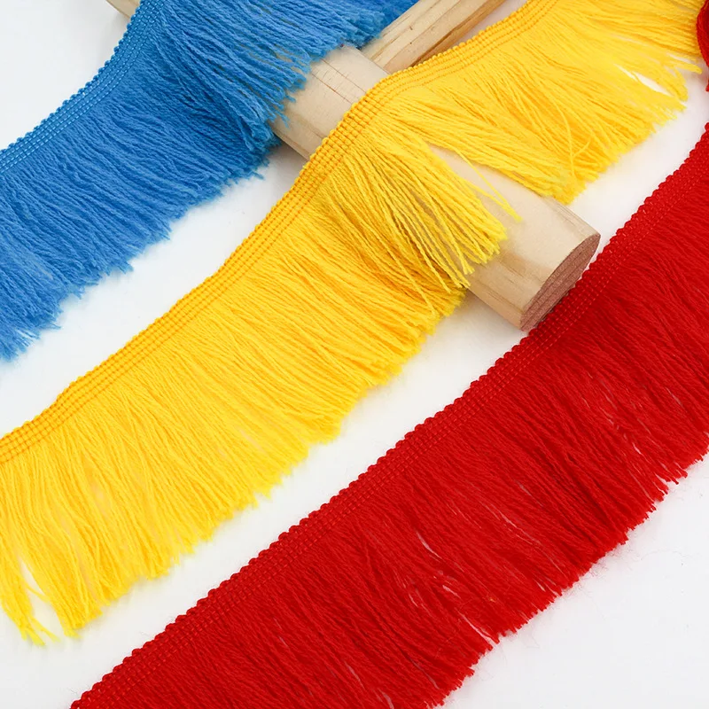 Manufacturer Direct Selling 7 CM Acrylic Fiber Yarn Lace Fringe For Football Fan Scarf And Decorative Garment