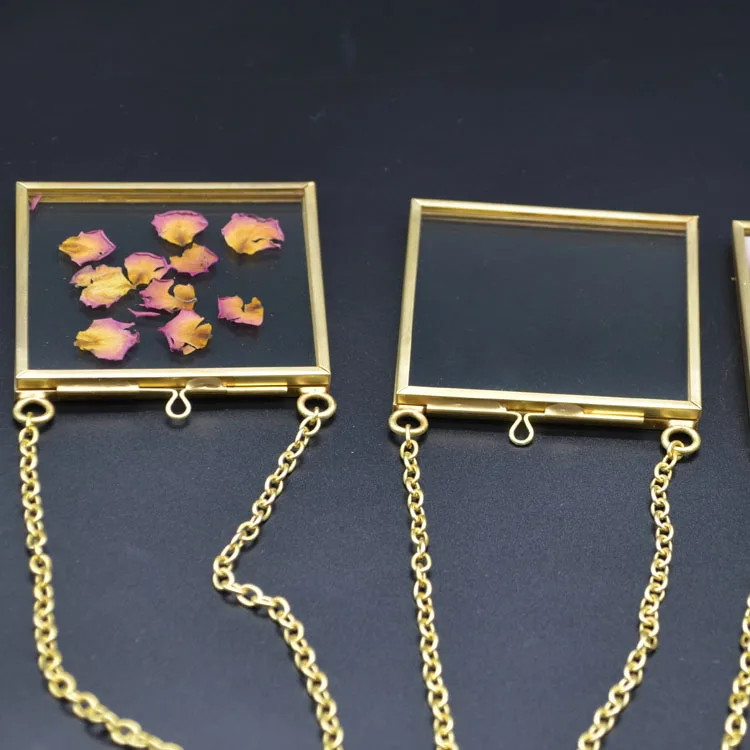 dried flower brass & glass circular frames triangular square hexagon rectangle octagon gold ornament wedding baby shower decor