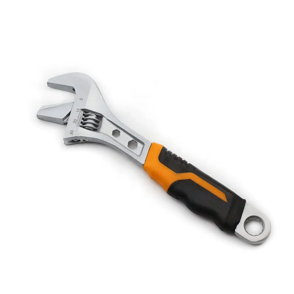 Multi functional surface matte adjustable wrench with TPR handle