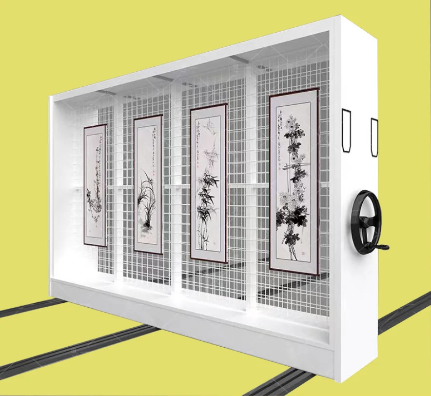 Modern High-Density Mobile Shelving System Metal Construction for Libraries Outdoor Spaces Schools Warehouses Home Offices