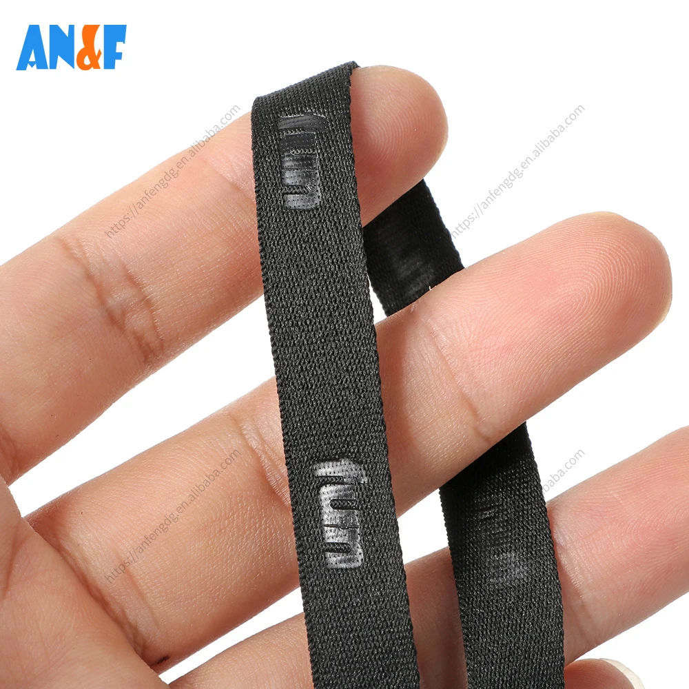 Wholesale Embossed webbing 10 Mm Wide Colorful Elastic Band Adjustable Soft Elastic Webbing Band For Man Woman garment T-shirt