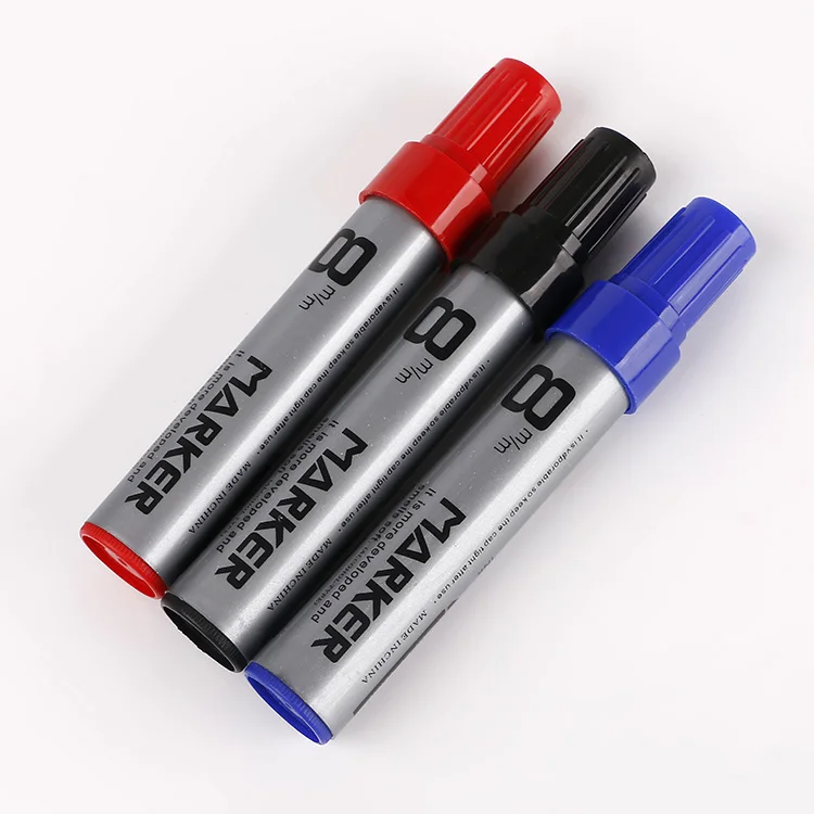 OEM Large 10mm Flat Brush Tip Permanent Waterproof Marker Pen Custom Logo Red Model Car Metal Wood Writing Dry China