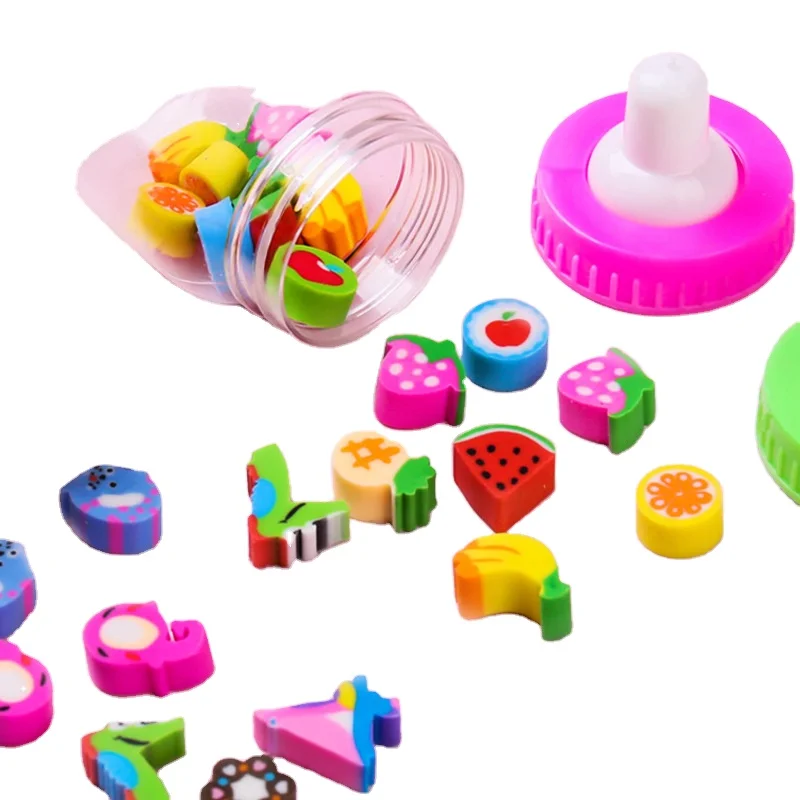 Fruit  Erasers for Kids School Office Stationery Plastic Color Pencil Rubber Erasers  Material Type