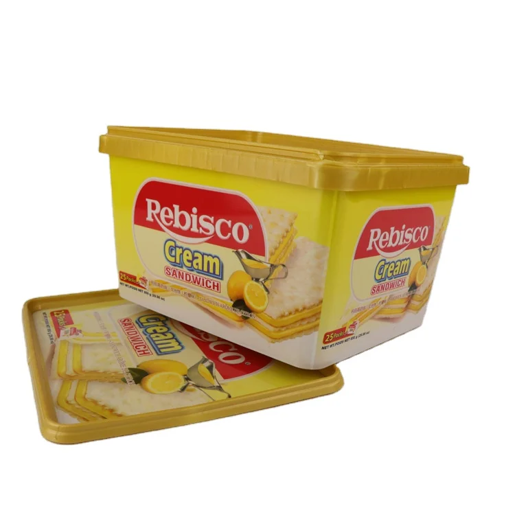 Custom logo printed 250g rectangular IML margarine packaging box butter plastic container  butter container with lid