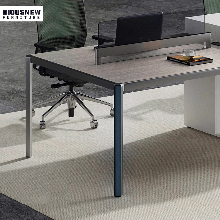 Горячий продукт современная офисная мебель 2 сиденья/4 места модульная стальная рабочая станция с экраном стола портативный стол для ноутбука