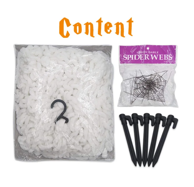 Outdoor Halloween Giant Spider Web Black Fake Hairy Spider with Round  Huge Spider Web for Halloween Decor