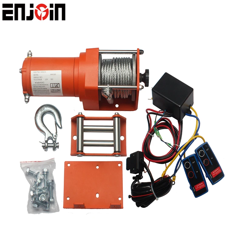 ENJOIN 12V/24V Electric Winch 2000lbs 3000lbs 4000lbs 6000lbs 9500lbs 12000lbs