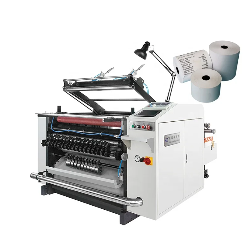 Fully automatic thermal paper cash register paper roll rewinding slitter machine