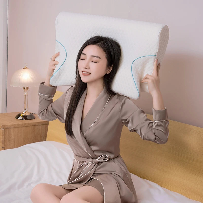 Wholesale High Quality Curved Face Design Latex 100% Natural Memory Foam Neck Travel Pillows For Sleeping