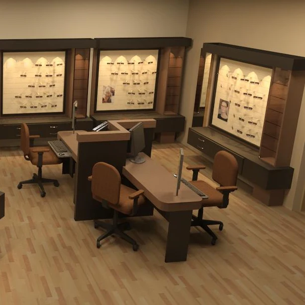 Optical Shop Design Wooden Sunglass Display Stand Showcase Custom Eyeglasses Store Shelf Decoration Eyewear Display Cabinet