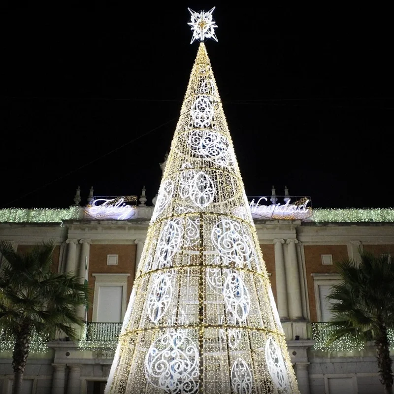 Commercial Plaza Led Outdoor Decoration Felt Artificial Lighted Big Christmas Tree