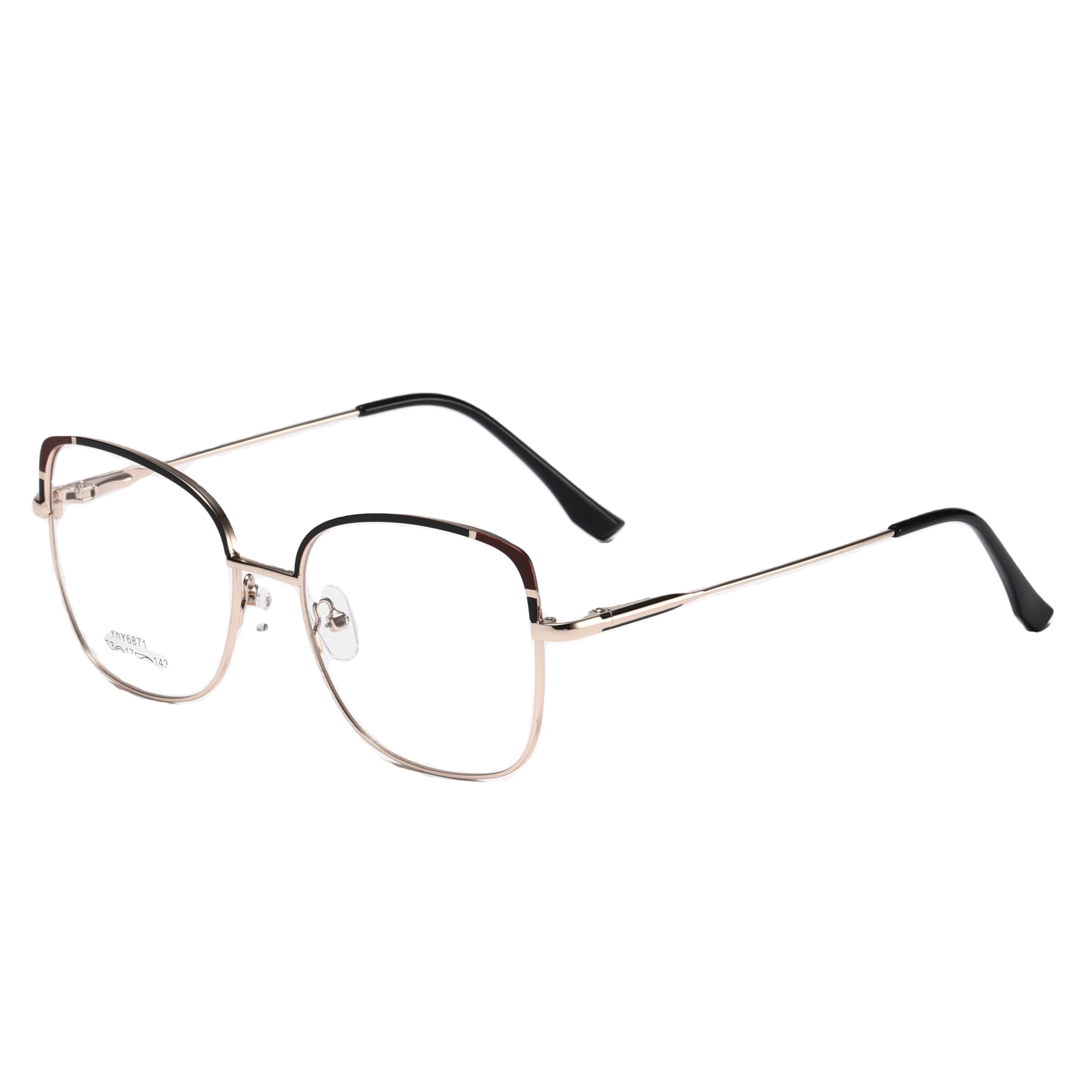 Top Quality Handmade Designer Retro Computer Glasses Unisex Titanium Metal Eyewear Optical Frames Resin Alloy Standard Square