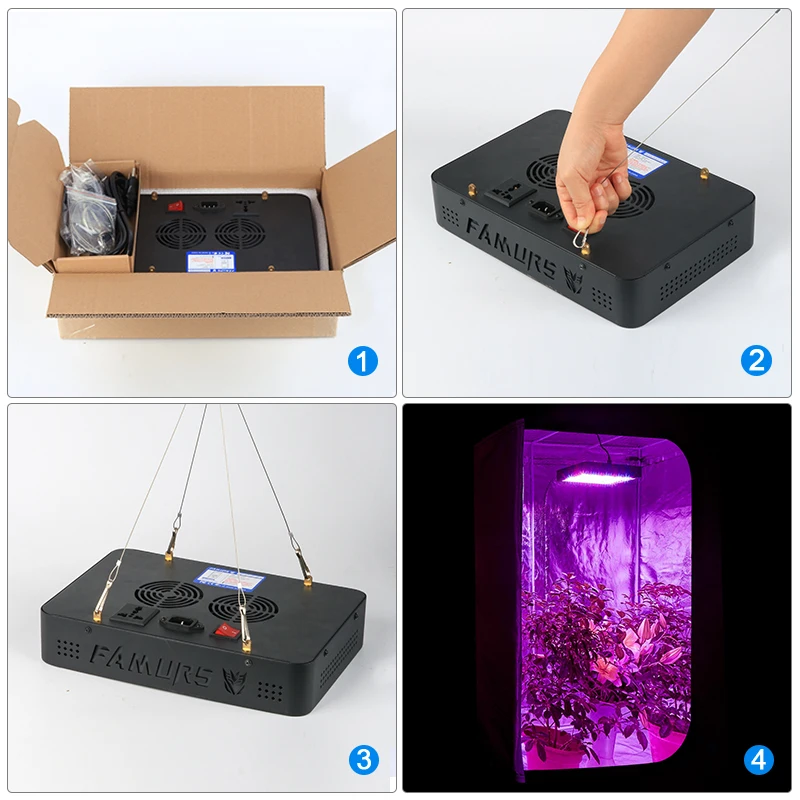 
High PPFD Indoor Garden Greenhouse Plant 1000W 1200W 1500W 2000W 3000W 4000W Full Spectrum Led Grow Light with Double Switch 