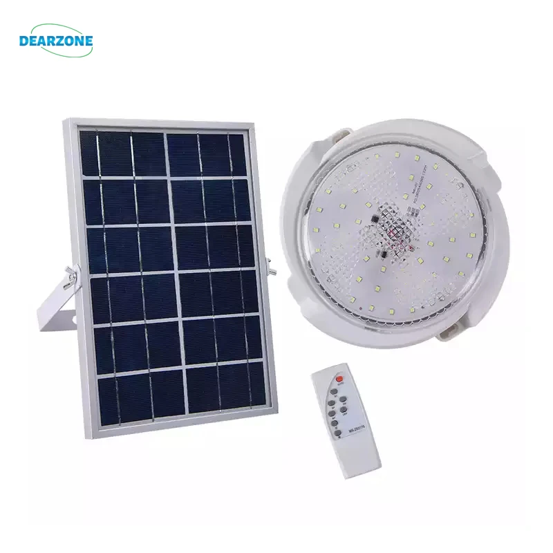 300W Round Office House Room Indoor Garden Outdoor Decoration Powered Panel Sensor Led Flood Lampe Bulbs Solar Ceiling Light