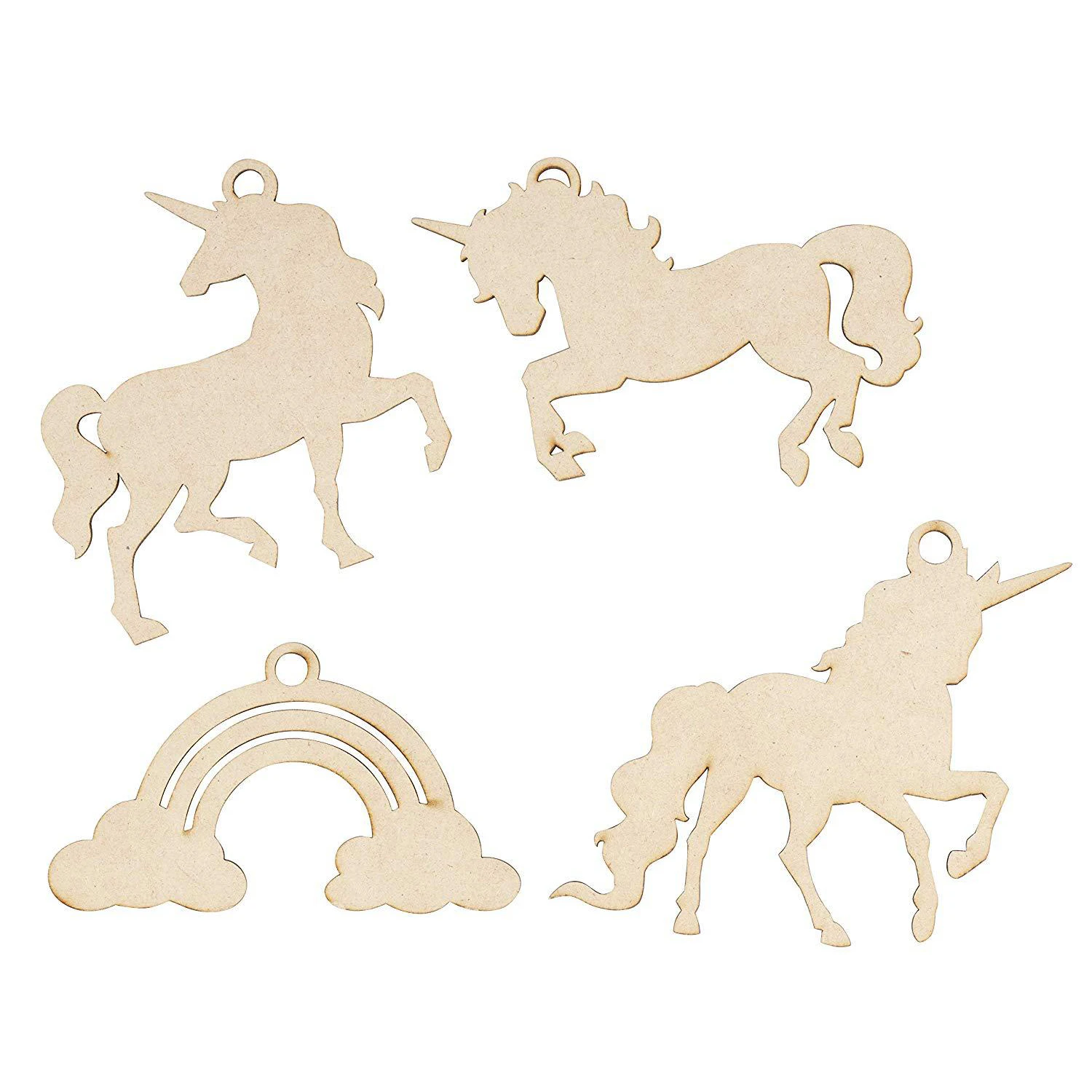 Manufacturers wholesale wood environmental protection children diy graffiti decorative wood chips wooden unicorn 24 pieces set