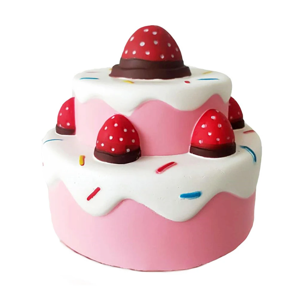 Strawberry cake food toy big soft ball jumbo cake squishy