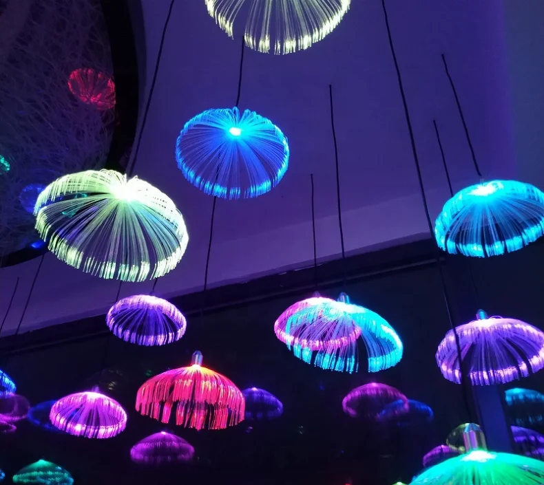 Travelcool Modern Led Modeling Light Creative Personality Unique Design Colorful Fiber Optic Jellyfish Light