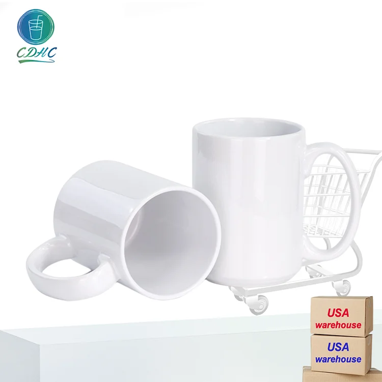 US warehouse stocked High Grade Sublimation Ceramic Mug 11oz White Sublimation 11oz Coffee Mug Custom Cup For Sublimation