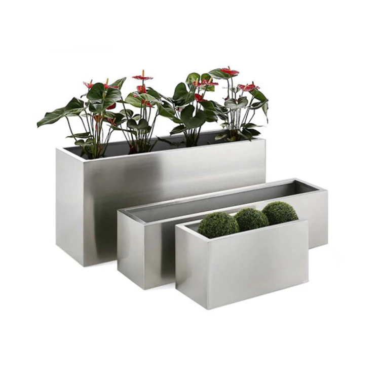 Factory Price Stainless Steel Gold Plant Pots for Garden Rust-proof Stainless Steel Plant Box Outdoor Pot Plant