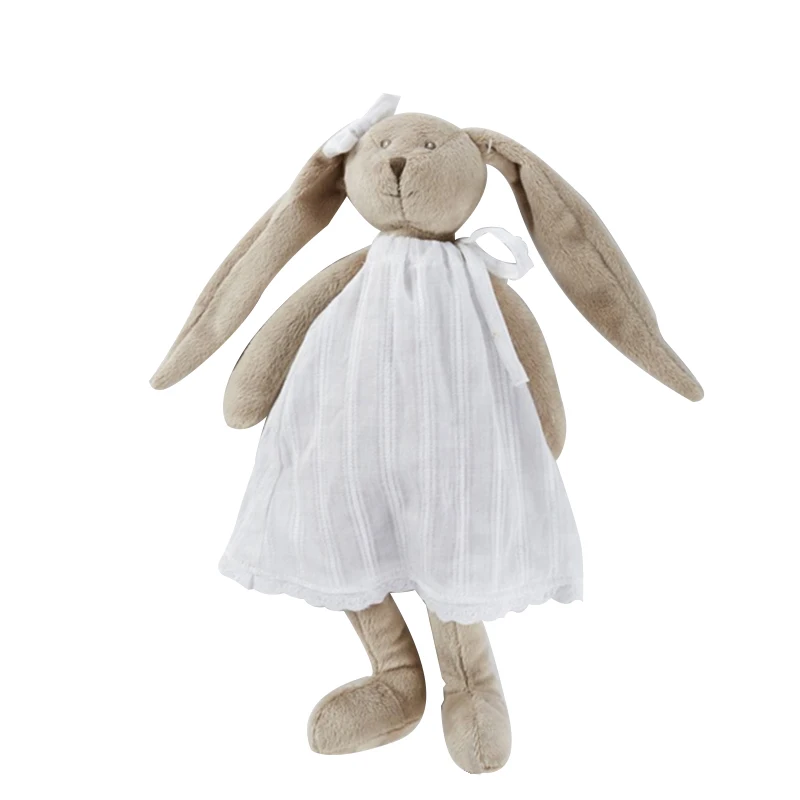 OEM ODM Custom Easter stuffed bunny rabbit soft toys with linen cloth body plush toy
