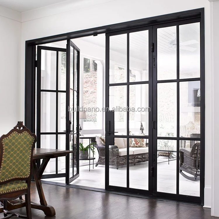 Supplier New Product Thermal Insulation Aluminium Glass Door Interior House Corner Glass Folding Door Aluminium Bifold Accordion